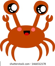 Cangrejo rojo, ilustración, vector sobre fondo blanco.