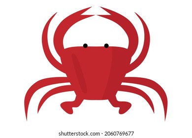 A cute red crab isolated on white background. Good object for any project.