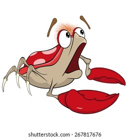Cute red crab vector illustration. Cartoon