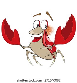 Cute red crab vector illustration. Cartoon