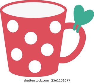 Cute red cup vector image