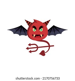 Cute red demon logo. Red devils vector.