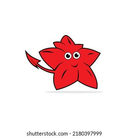 Cute red devil star imp vector