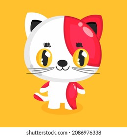 cute red dog character vector