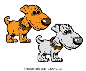 cute red dog with collar vector