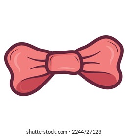 Cute red doodle bow decoration for gift and hairpin