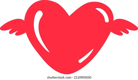 Cute red doodle hearts, hand drawn heart scribbles. Valentine day hearts with wings or arrow, love symbol grunge sketches vector set. Creative romantic symbols of different shapes isolated on white