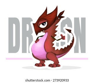 Cute red dragon.