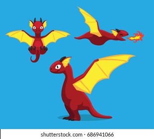 Ilustración de vectores de dibujos animados de Dragón Rojo