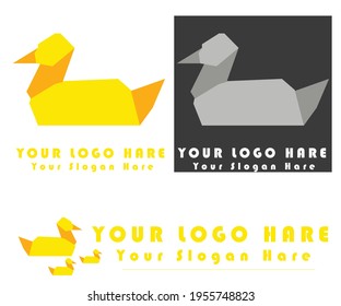 a cute red duck logo design