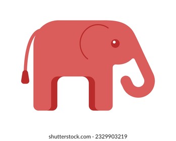 Cute red elephant for USA election. Republican Party symbol. Vector