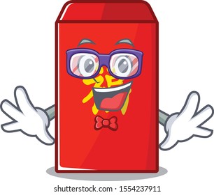 cute red envelope on isolated geek mascot