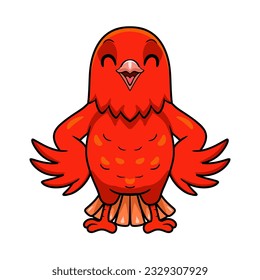 Cute red factor canary cartoon