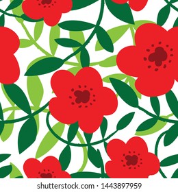 cute red flower pattern for fabric