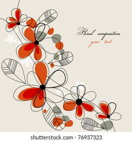 Cute red flowers background