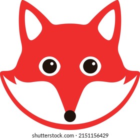 Cute Red Fox, cartoon flat icon design, like a logo