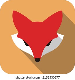 Cute Red Fox, cartoon flat icon design