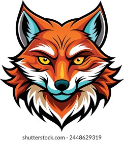 Mascota de cara de zorro rojo lindo | Logo de Fox Face rojo