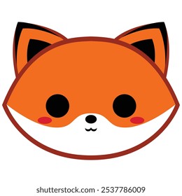 Cute Red Fox with Red Fur. It was drawn with vector. No AI. 