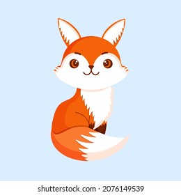 Cute red fox. Vector illustration of forest animal.