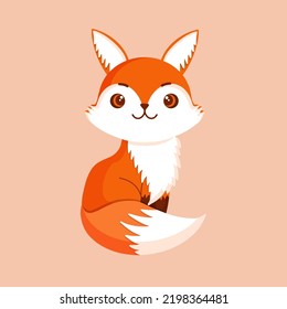 Pezo rojo lindo. Ilustración vectorial del animal forestal.