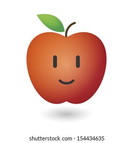 Cute red fresh apple