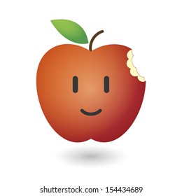 Cute red fresh apple