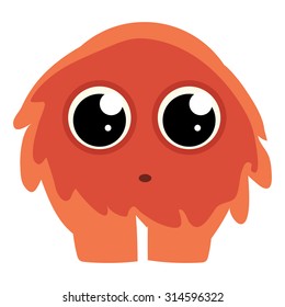 Cute red furry monster
