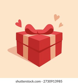 A cute red gift box decorated with hearts, perfect for celebrating love and special moments. Its simple flat design makes it versatile for Valentine’s Day, weddings, anniversaries, or any romantic occasion. Use it for greeting cards, social media posts, banners, posters, or marketing materials. The vibrant red and playful heart details instantly convey affection and joy. Ideal for both digital and print projects, this illustration adds a charming, heartfelt touch to invitations, gifts, promotions, and festive designs, making every romantic project feel warm and memorable.