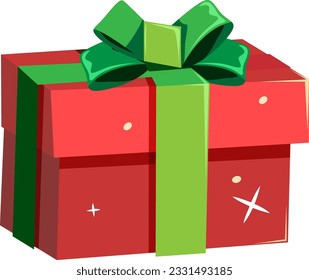 Ilustración de la caja de regalo roja