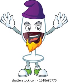 Cute red glass of wine mascot cartoon dressed as an Elf