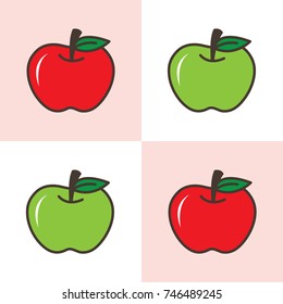 Cute Red and Green Apple background seamless pattern wallpaper.