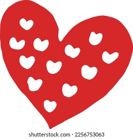 símbolo del corazón dibujado en mano roja