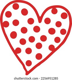 cute red hand drawn heart symbol