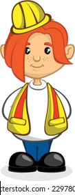 Cute Red Head Construction Worker Boy