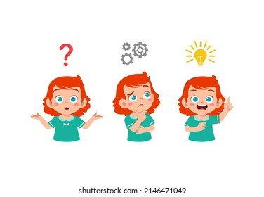 Cute Red Head Kid Thinking And Search Idea