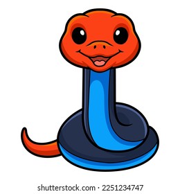 Cute red headed krait snake cartoon