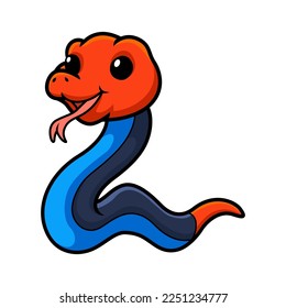 Cute red headed krait snake cartoon