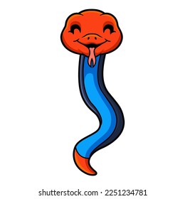 Cute red headed krait snake cartoon