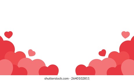 Cute red heart bottom border background. Perfect for Valentine's day.