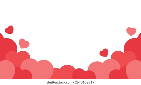 Cute red heart bottom border background. Perfect for Valentine's day.