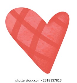 Cute red heart design. Vector illustration.