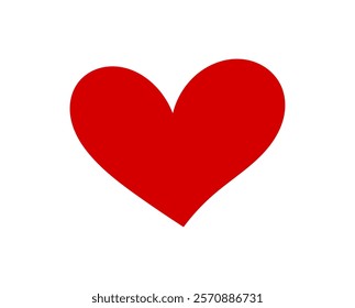 Cute red heart icon. Vector illustration.
