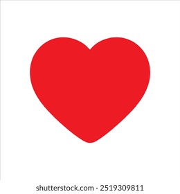 Cute red heart vector icon silhouette illustration design on white background.