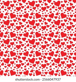Cute red hearts pattern seamless 