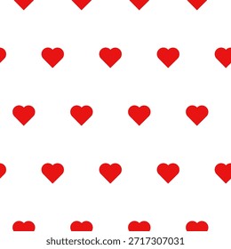 Lindos corazones rojos, sin patrón. Ilustración vectorial. Corazones del día de San Valentín aislados en un fondo blanco. Adecuado para imprimir en textiles, papel de scrapbooking, cubiertas y tarjetas.