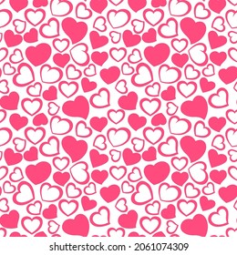 Cortar los corazones rojos patrón de textura fluido. Formato de vector
