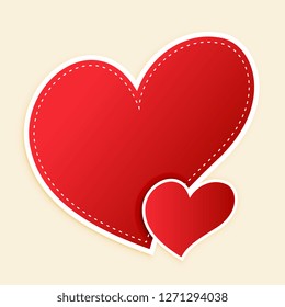 cute red hearts with text space