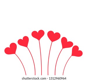 Cute red hearts Valentine's Day background vector illustration.