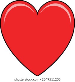 Cute Red hearts vector cartoon illustration for  Valentine's Day
